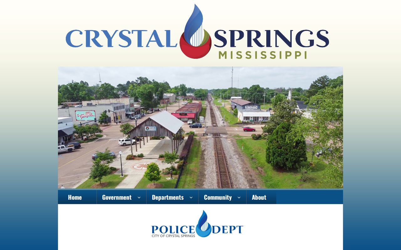 Crystal Springs Police Department official Copiah County arrest-record contact page